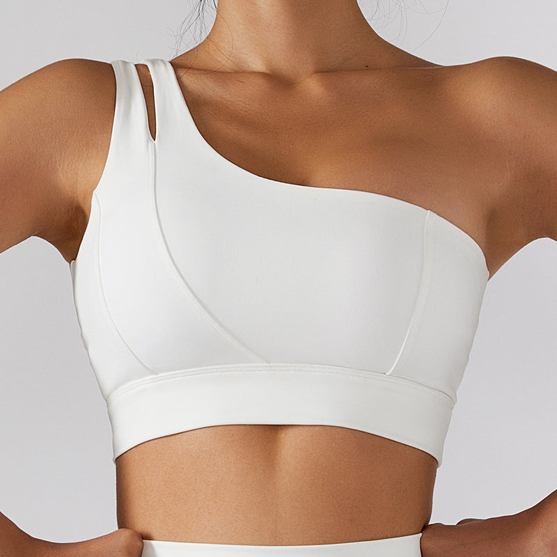 Ribbed One Shoulder Yoga Bra