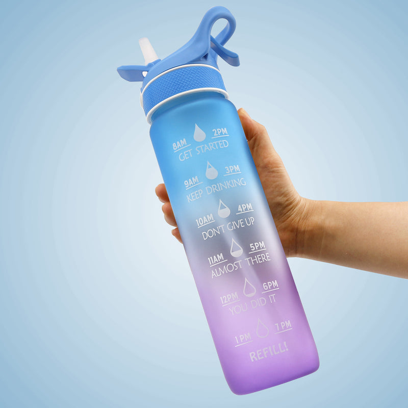 Spray Water Bottle with Time Marker